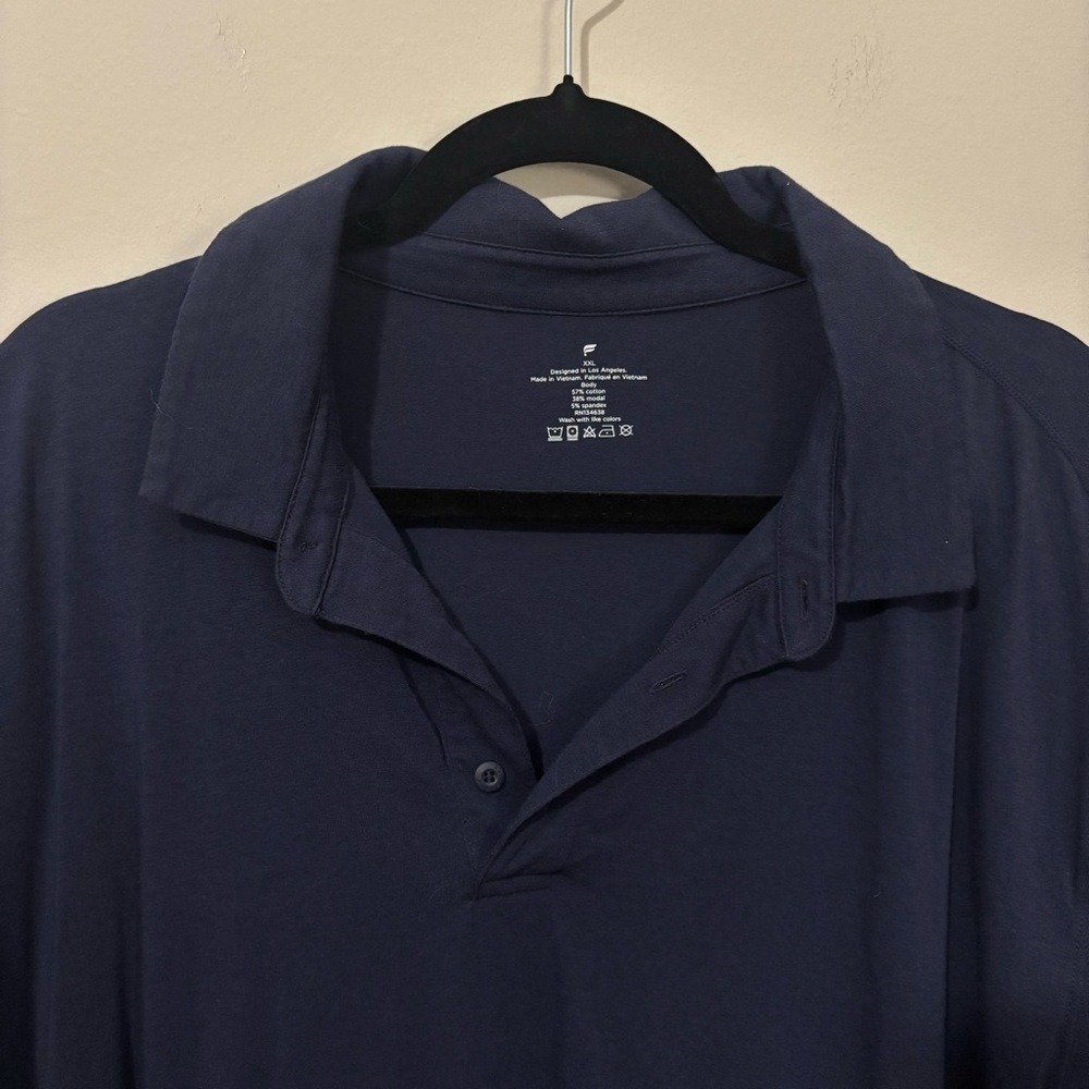 Fabletics The Training Day Polo Deep Navy Blue Short Sleeve Collared - Picture 2 of 8